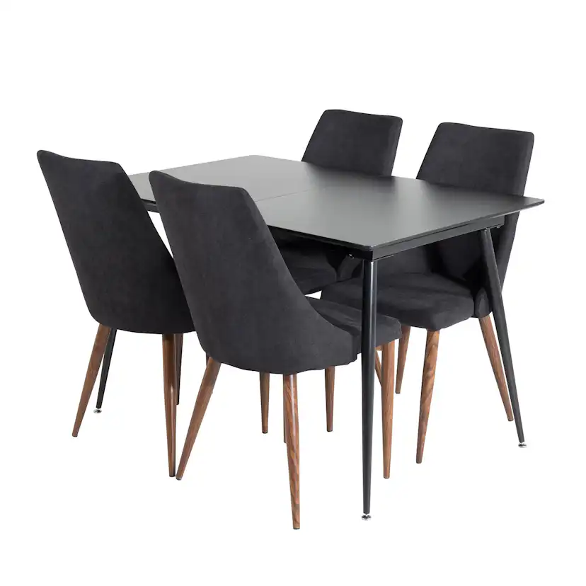 Matgrupp Venture Home Silvia med Iläggsskiva och 4 Laura Stolar