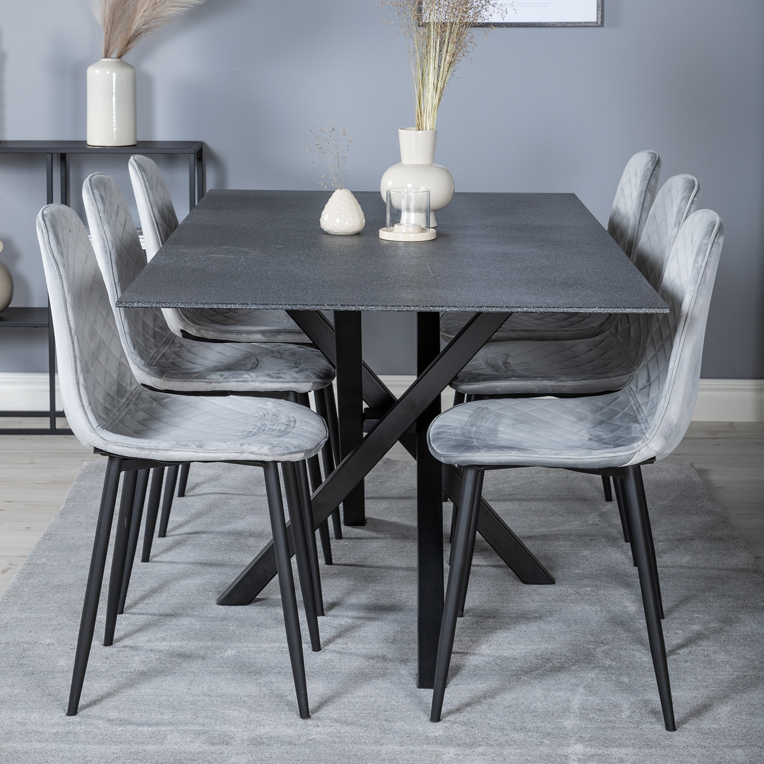 Matgrupp Venture Home Piata med 6 Phoi Stolar Sammet