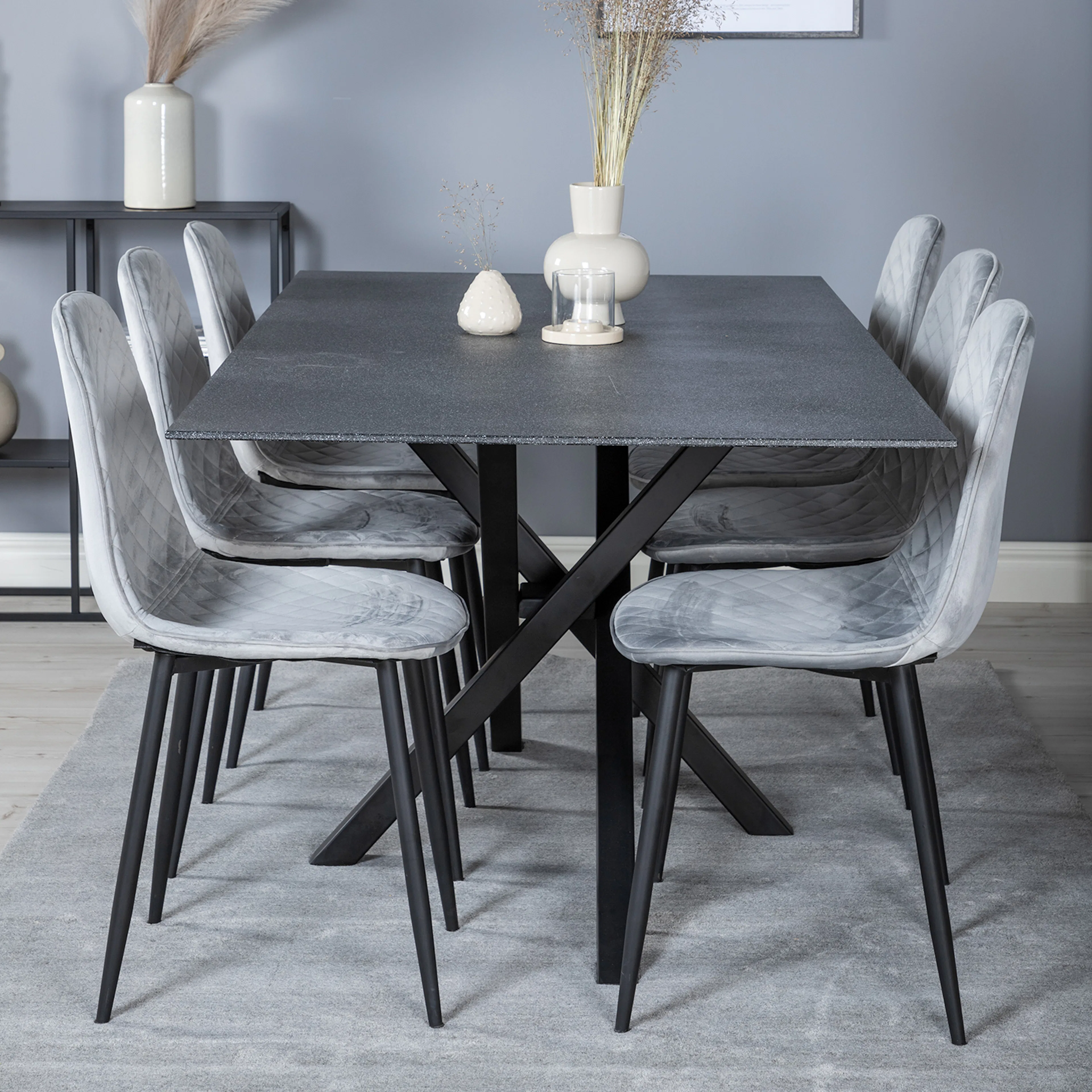 Matgrupp Venture Home Piata med 6 Phoi Stolar Sammet