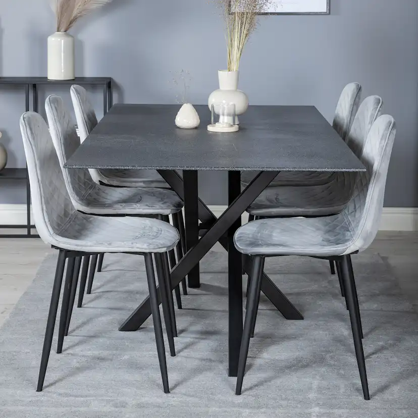Matgrupp Venture Home Piata med 6 Phoi Stolar Sammet