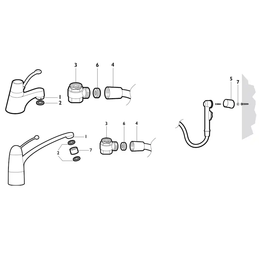 Bidéset Arrow med 1,5 m Duschslang