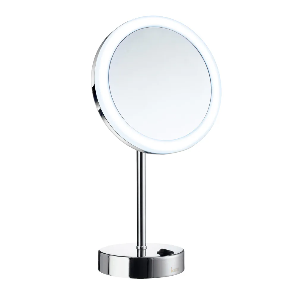 OUTLINE kromad frist rak/sminkspegel med led-teknik 5 gånger Silver