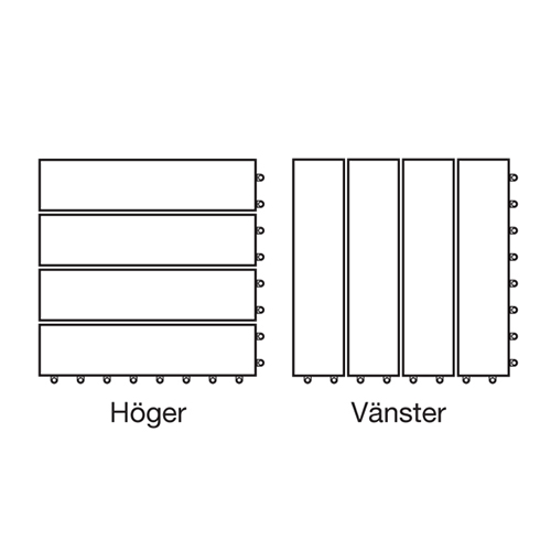 Trall Strand Stainless Teak Deltaplattan 30x30 Typ A Höger