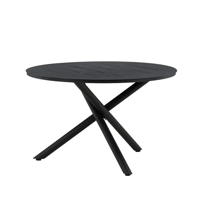Alma Dining Table - Black Alu - ø120cm Svart