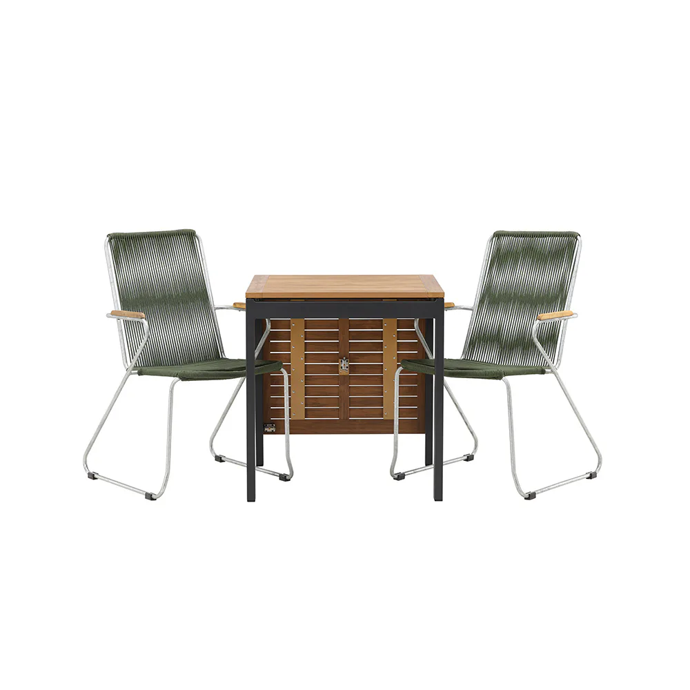 Diego Cafetable Aluminium - Black / Brown Aintwood - Rectang Grön