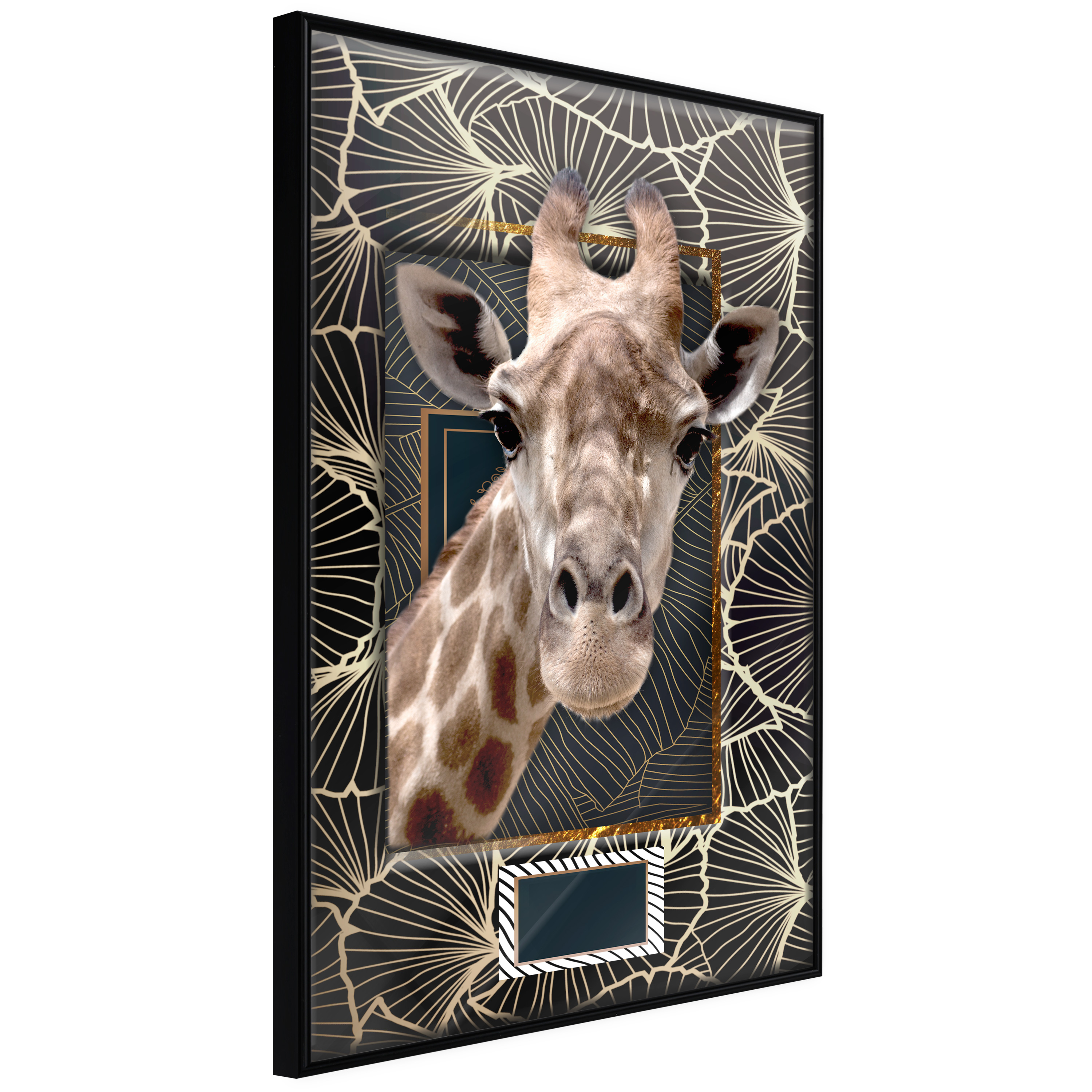 Affisch - Giraffe [Poster] 30x45 Svart ram, 30x45 cm
