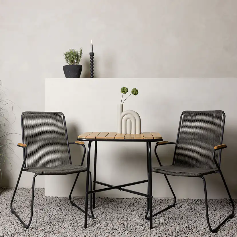 Holmbeck Cafetable Stål - Black / Rectangular 55*70*74 +Bois Svart