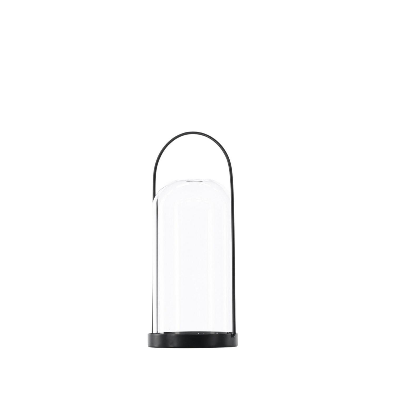 Flora Lantern -  Black/Clear Glass -  H25*11cm Diamater: 110 mm