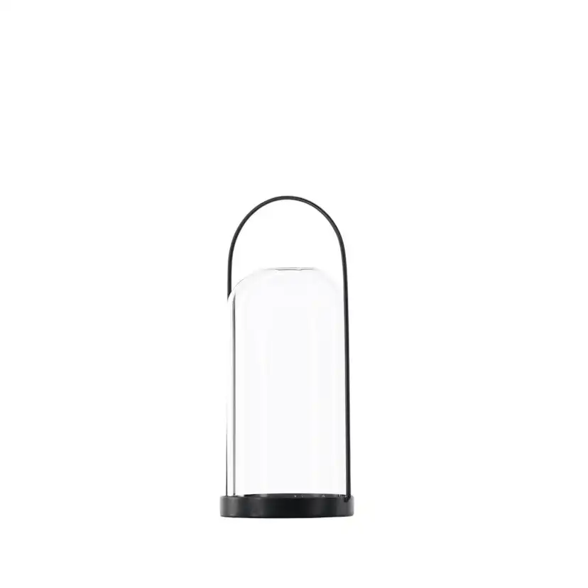Flora Lantern - Black/Clear Glass - H25*11cm Diamater: 110 mm