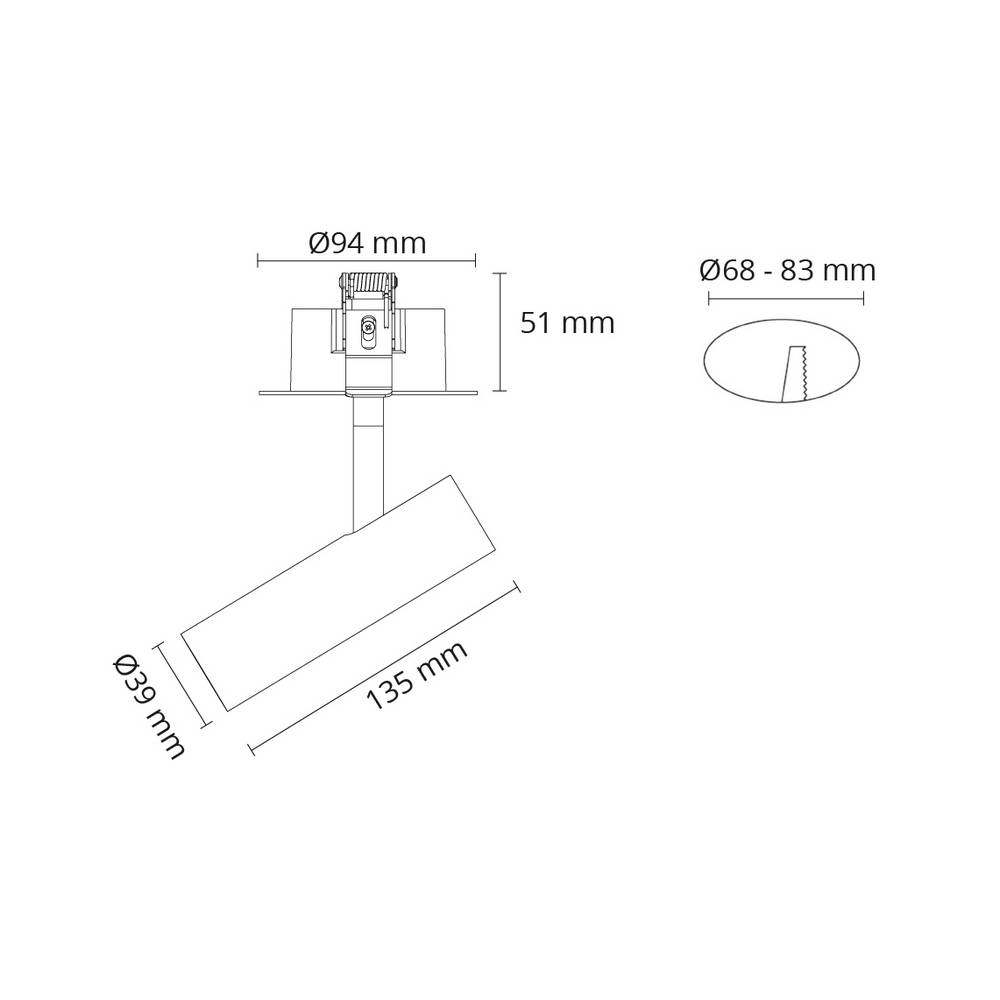 Spotlight SG ARMATUREN Tube Micro R Vit DTW