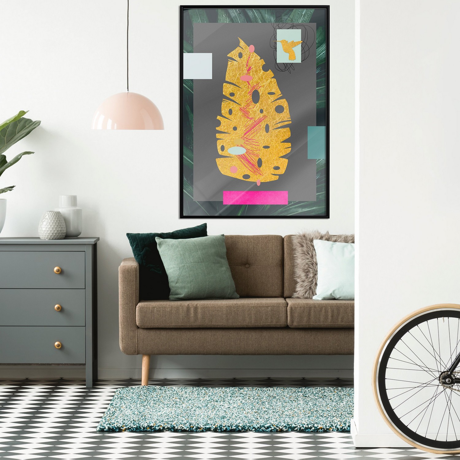 Poster Artgeist Affisch Golden Leaf