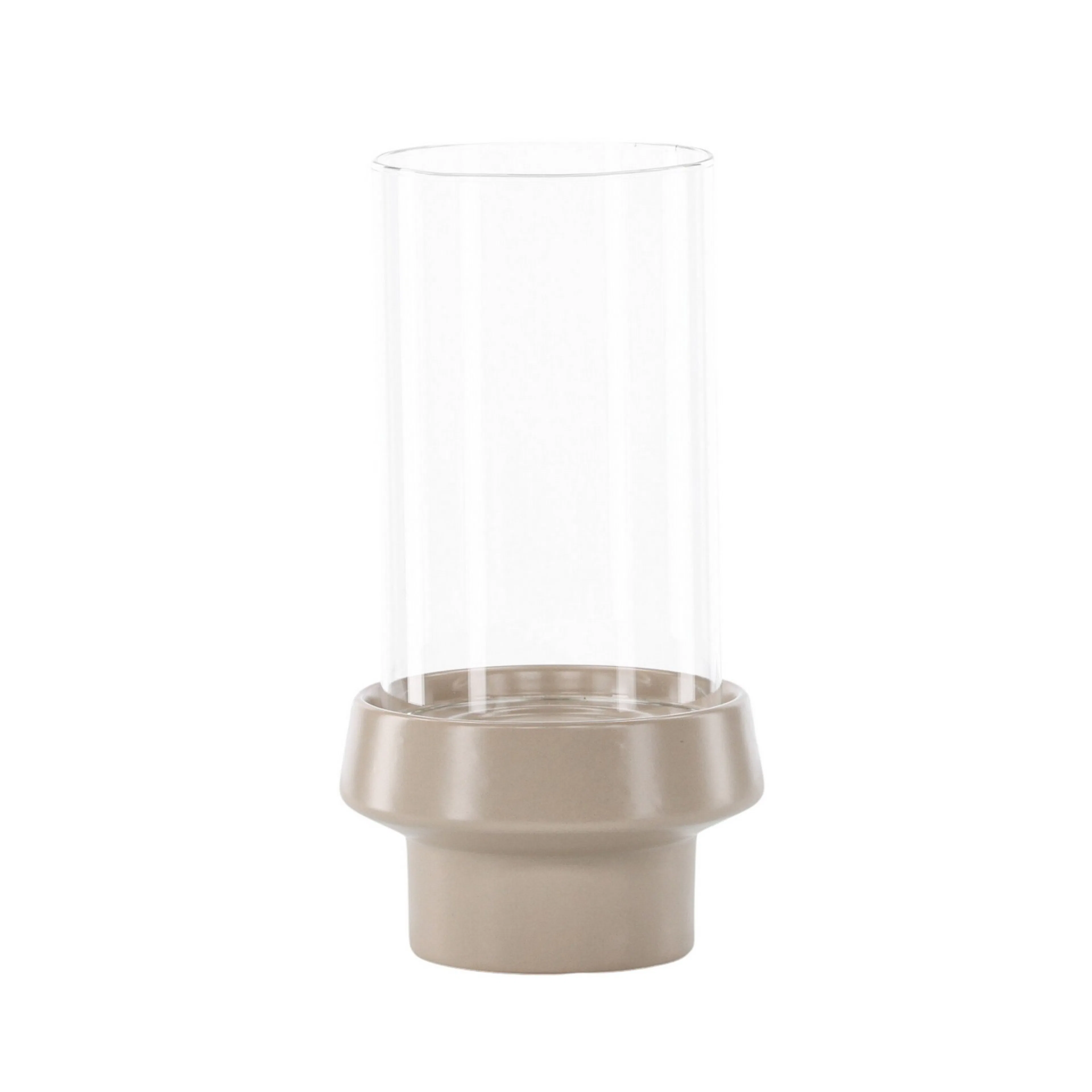 Davida Lantern -  Beige/ClearGlass -  15*H29cm Beige, Diamater: 150 mm
