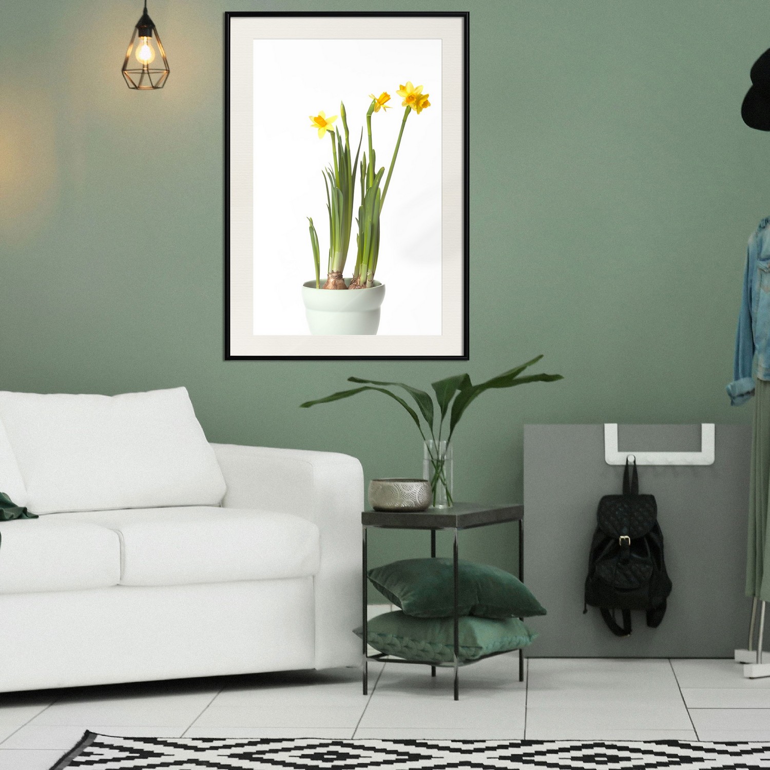 Affisch - Narcissus [Poster] 40x60 Svart ram med passepartout, 40x60 cm