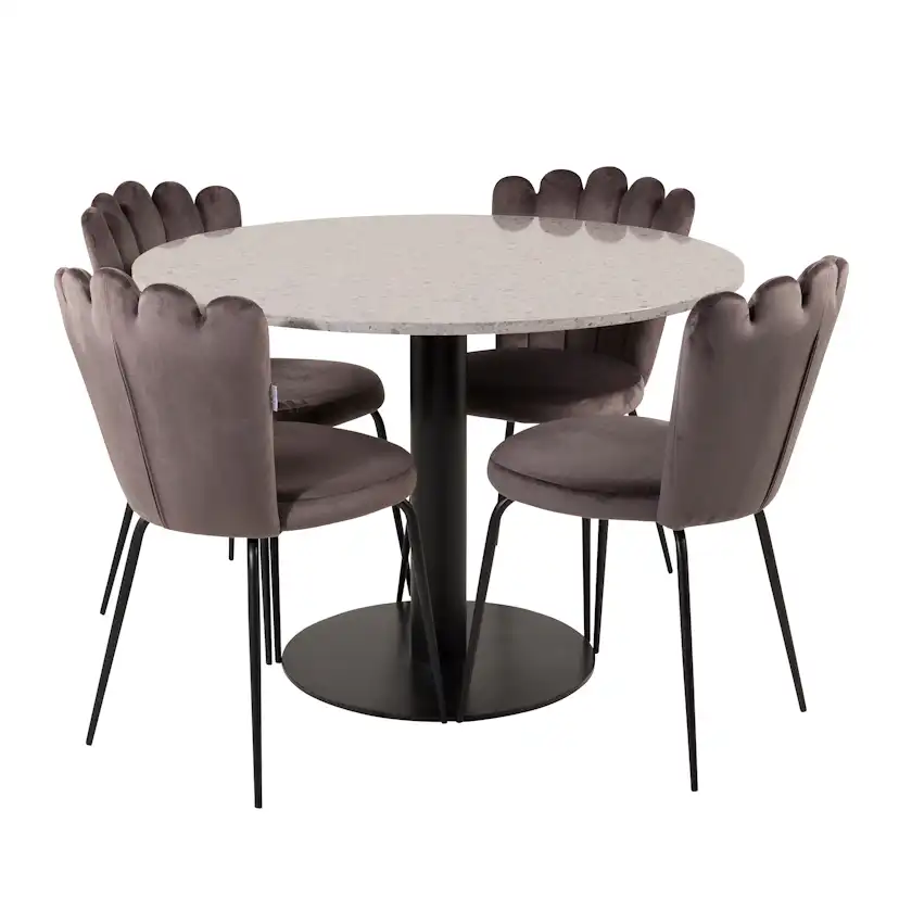 Matgrupp Venture Home Roxanna med 4 Limhamn Light Stolar