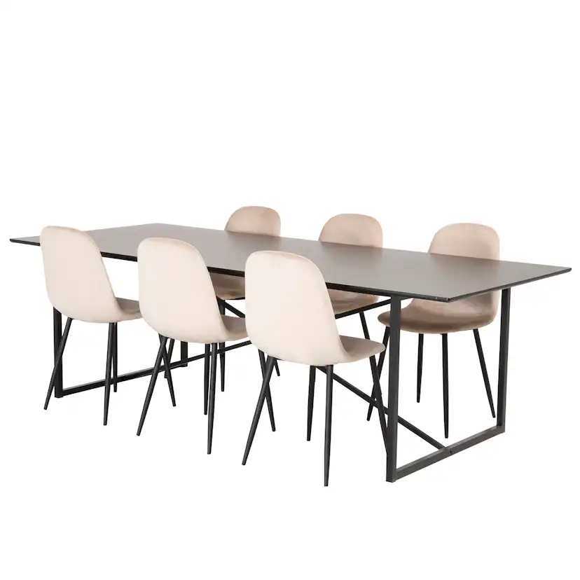 Matgrupp Venture Home Palaba med 6 Pobbie Stolar Sammet