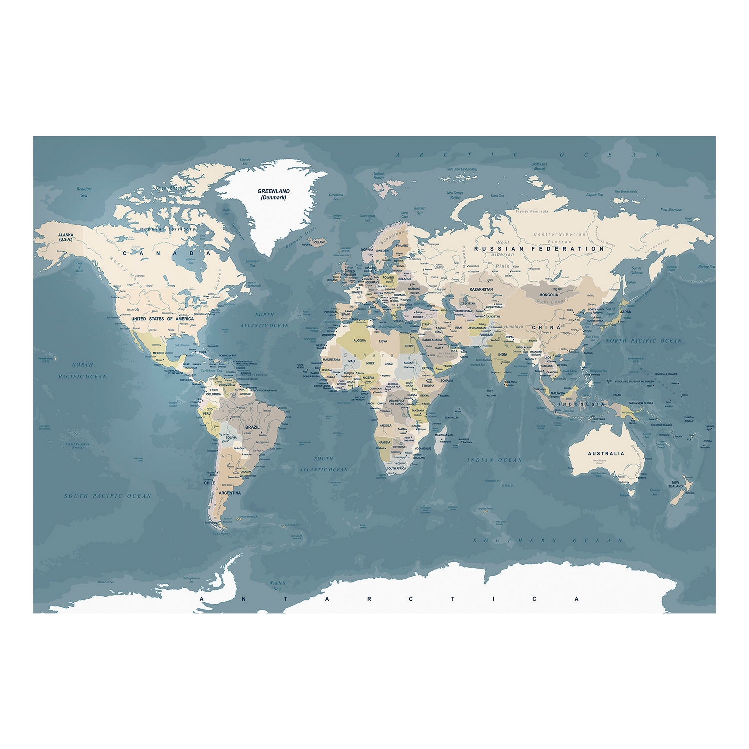 Självhäftande fototapet - Vintage World Map 294x210 Storlek: 294x210 cm