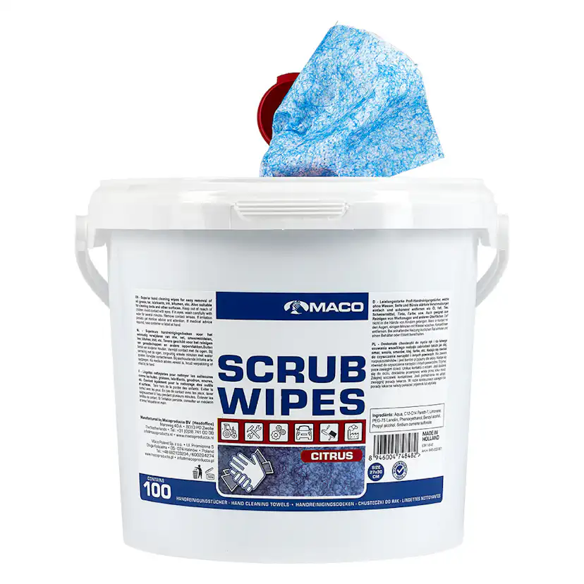 Rengöringsduk Maco Scrub Wipes Citrus Blå 100st