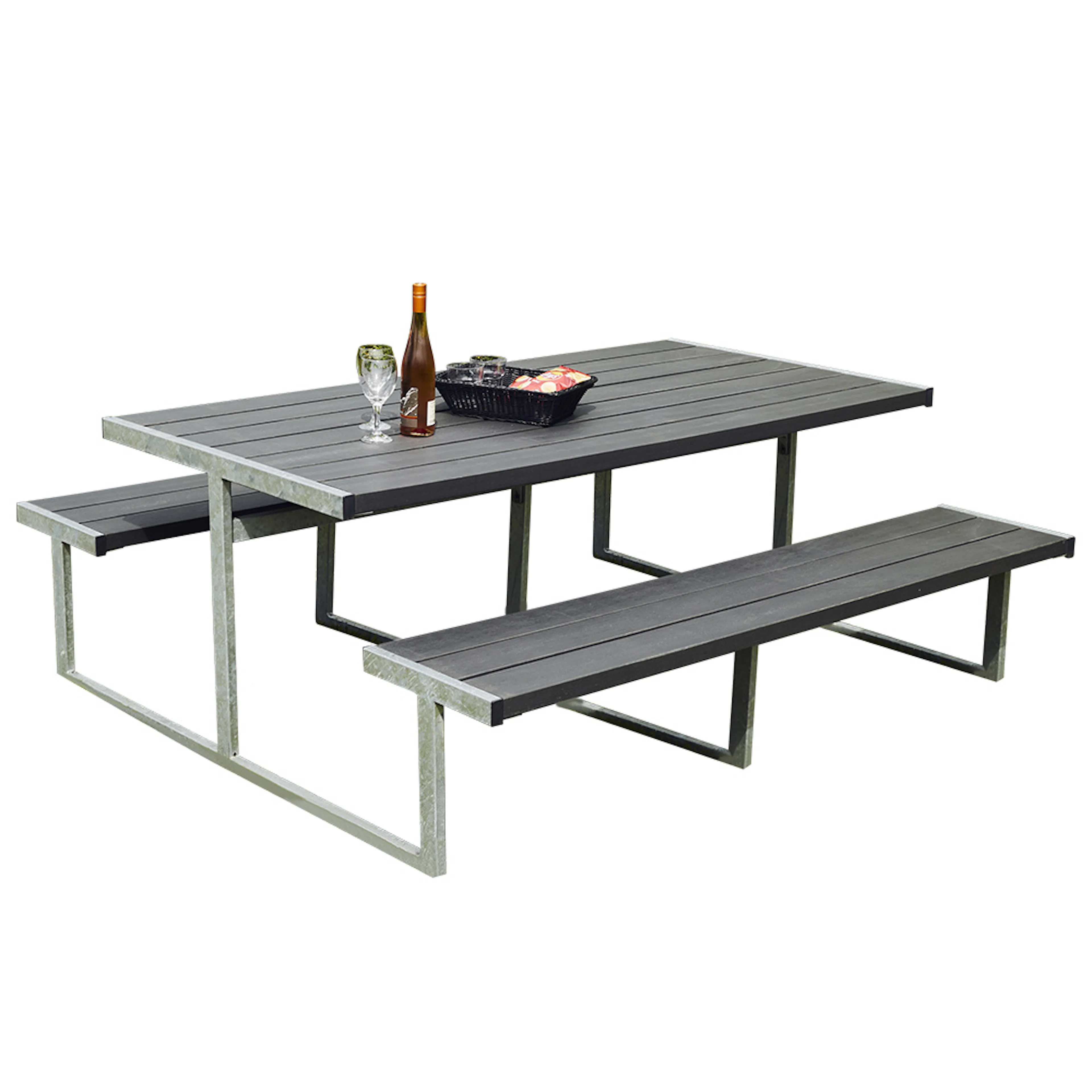 Picknickbord Hortus Nonwood Antracit Galvaniserad Ram Njord