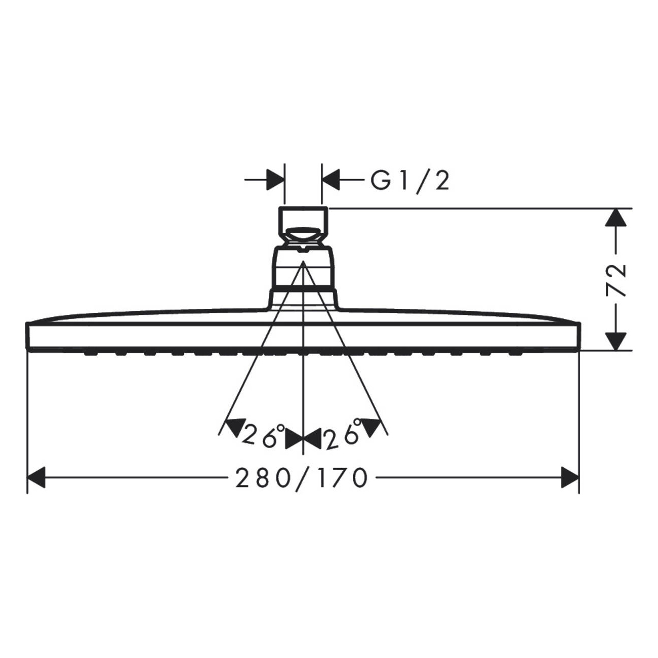 Huvuddusch Hansgrohe Croma E 280 1jet