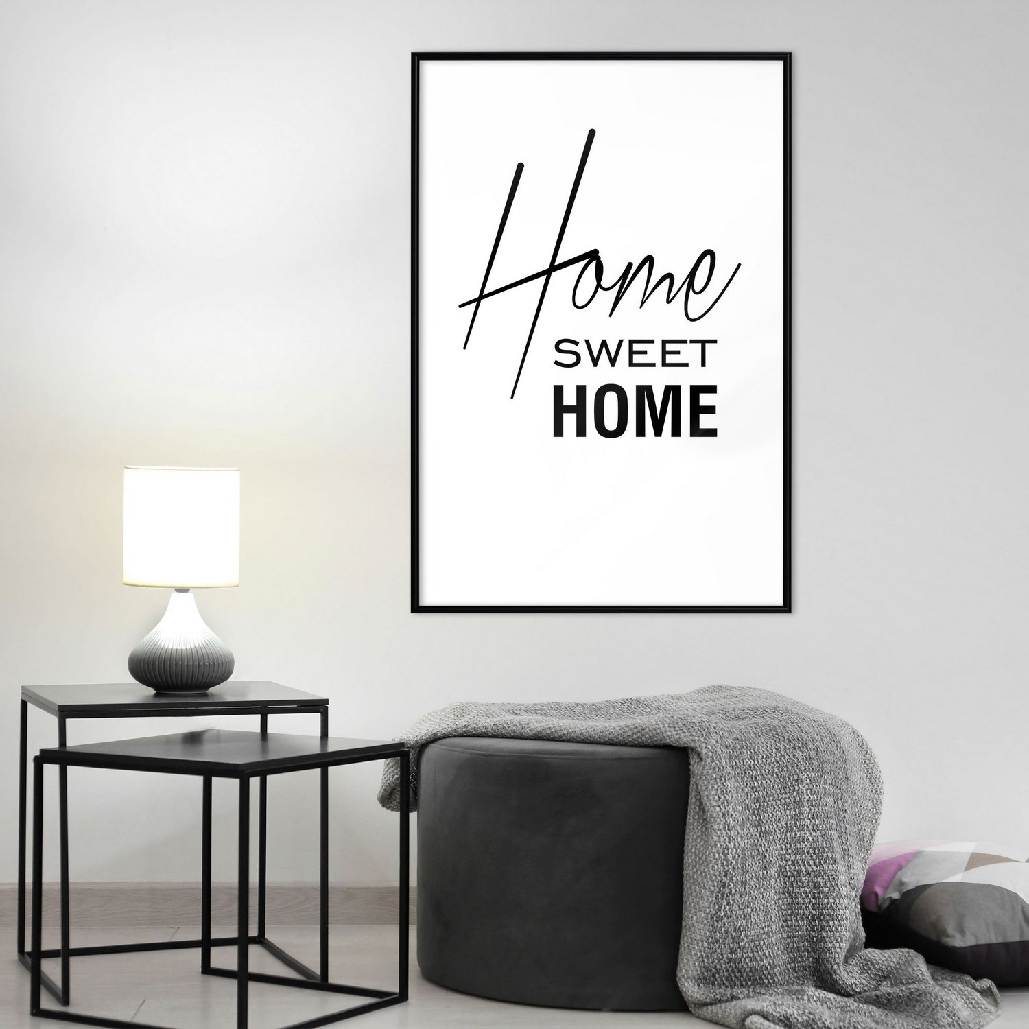 Affisch - Black and White: Home Sweet Home [Poster] 20x30 Svart ram, 20x30 cm