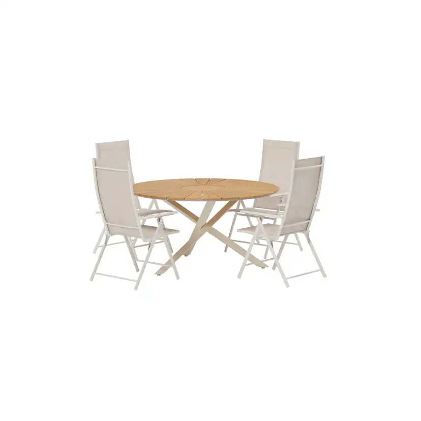 Matgrupp Utomhus Venture Home Mexico Ø140 cm med 4 st Levanzo Trädgårdsstolar
