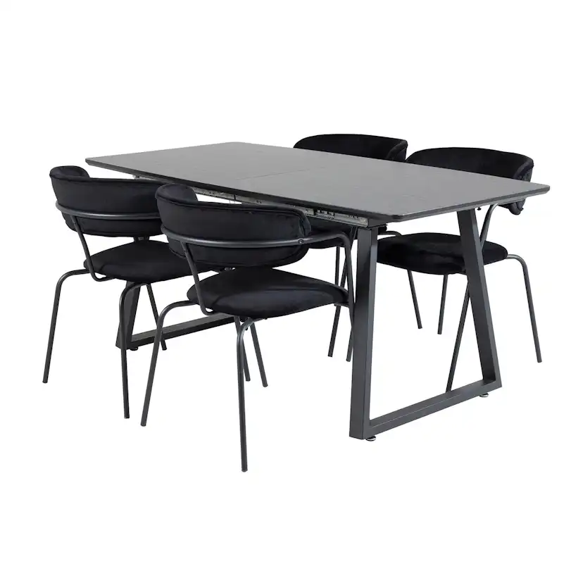 Matgrupp Venture Home Ina med 4 Aris Stolar Sammet