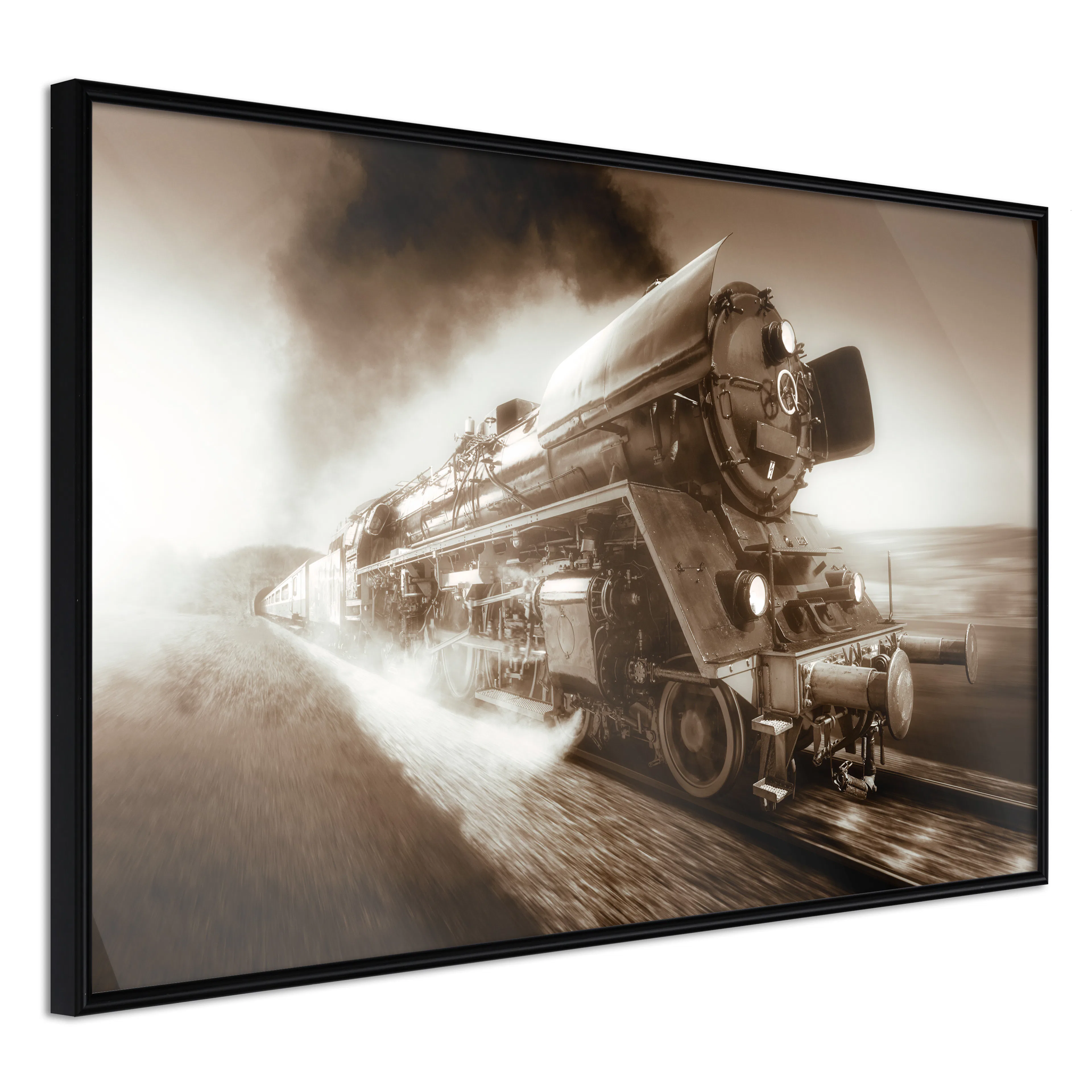 Affisch - Locomotive [Poster] 60x40 Svart ram, 60x40 cm
