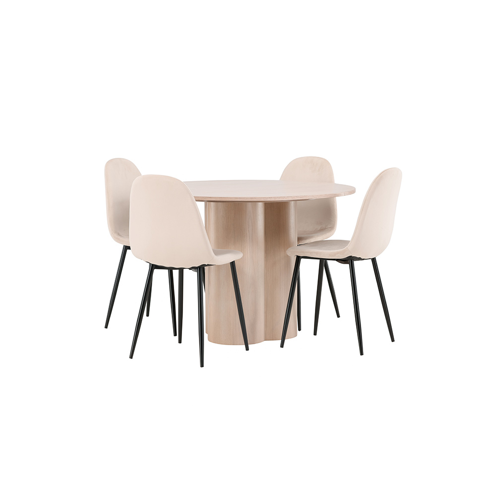 Matgrupp Venture Home Olivia med 4 Polar Stolar Natur