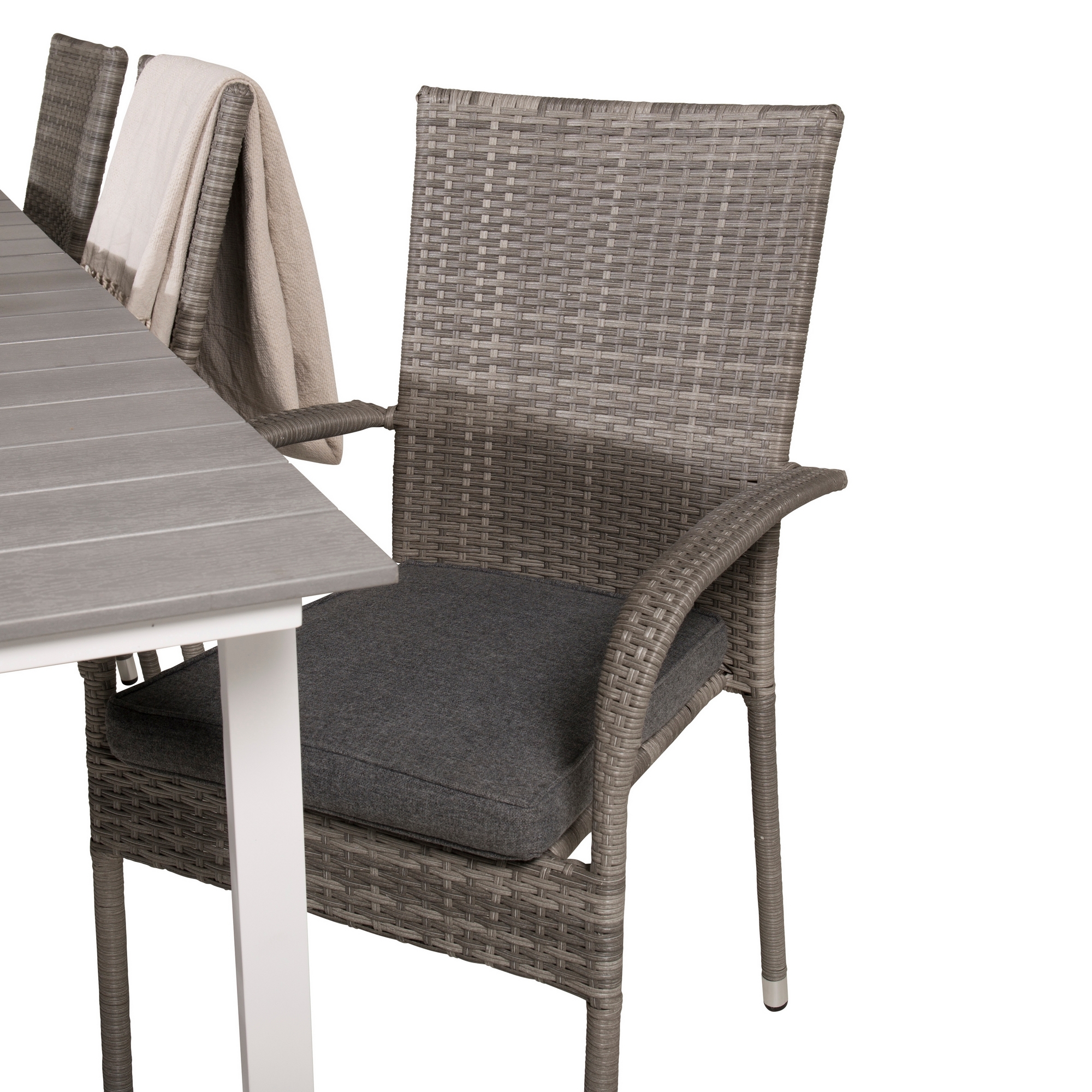 Levels Dining Table 224/324*100 - White Alu / Grey Aintwood Vit/Grå