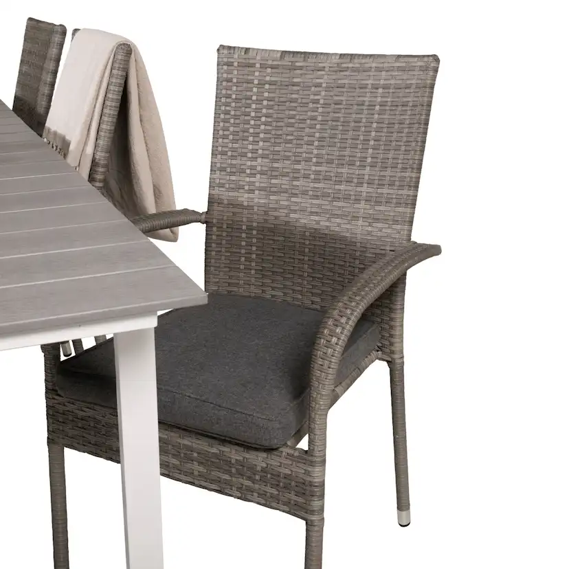 Levels Dining Table 224/324*100 - White Alu / Grey Aintwood Vit/Grå