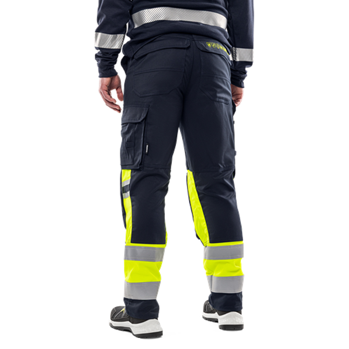 Flamestat byxa stretch 2162 ATHF, kl 1 Storlek: C148, Gul/Marinblå