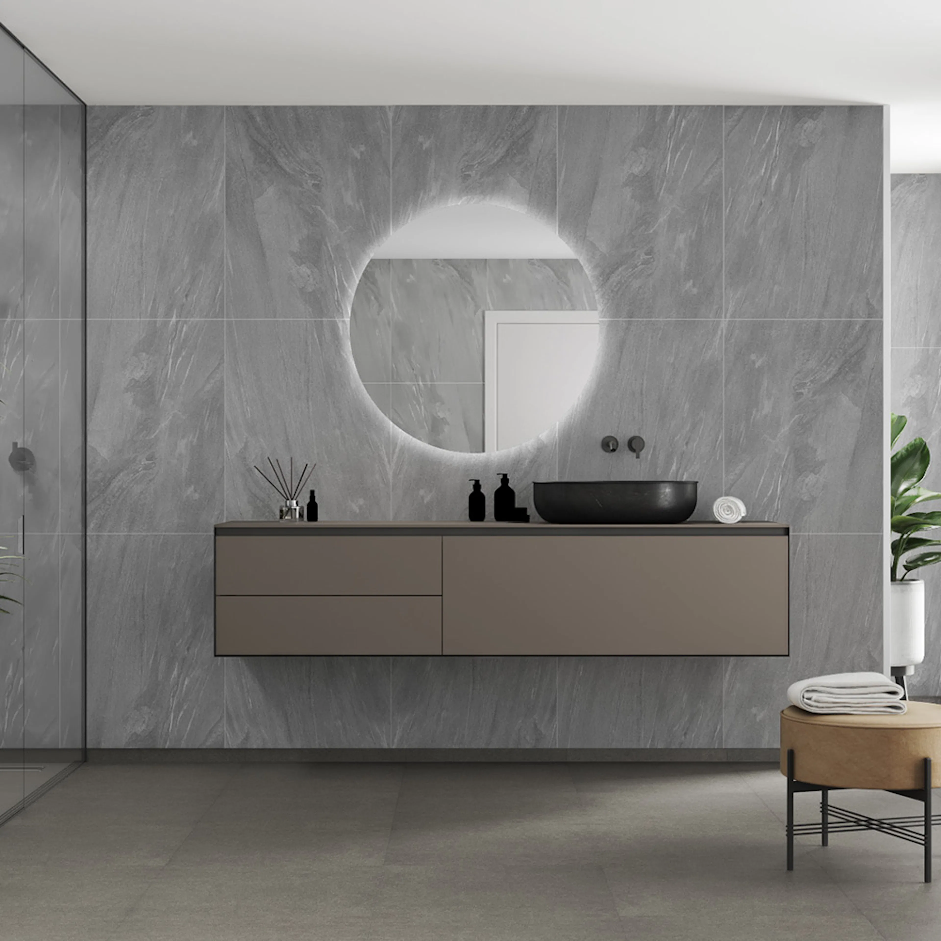 Våtrumsskiva Fibo 4009-M6080 Grey Stone 10x620x2400 mm
