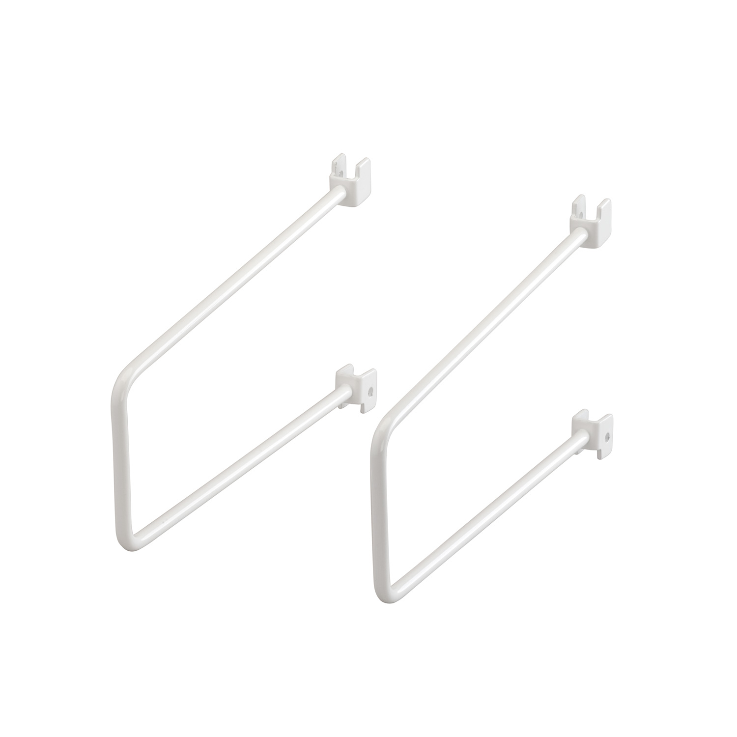 Bokstöd f väggskena 200mm vit LxH: 200x75 mm, 2-pack, Vit