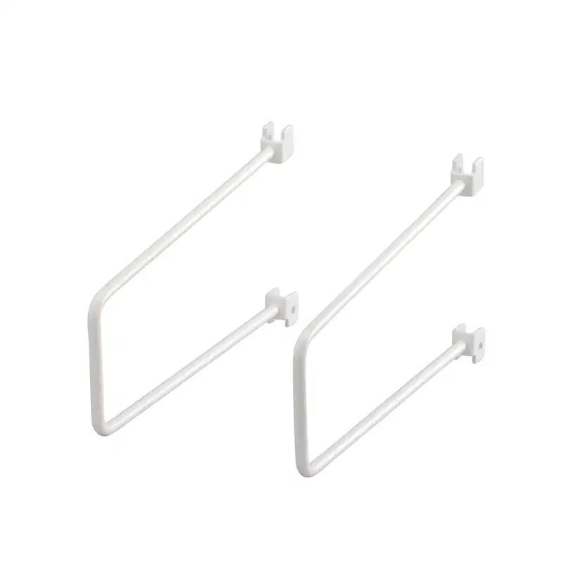 Bokstöd f väggskena 200mm vit LxH: 200x75 mm, 2-pack, Vit