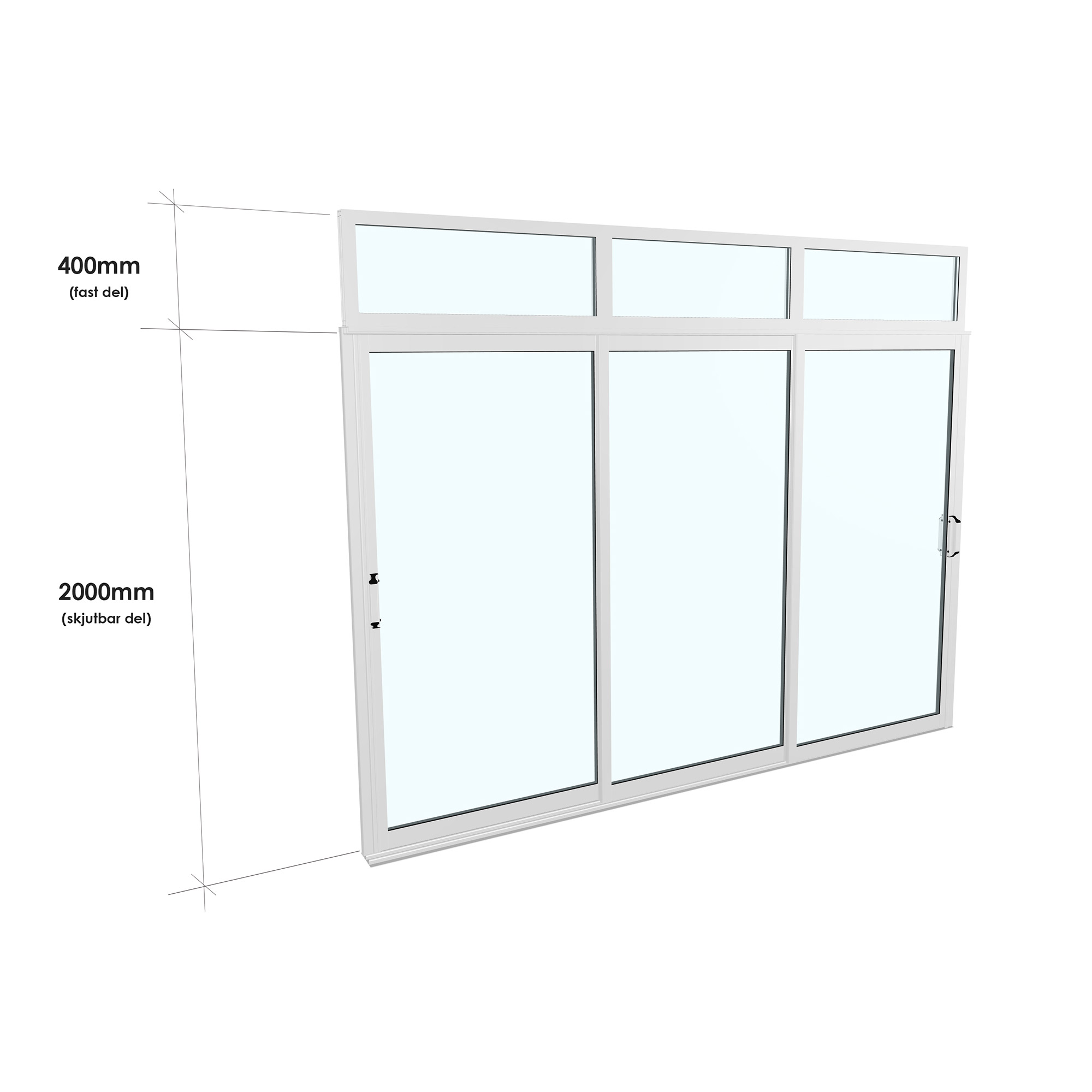 Skjutdörr med Överljus Landskap Robust Året Runt 3-del
