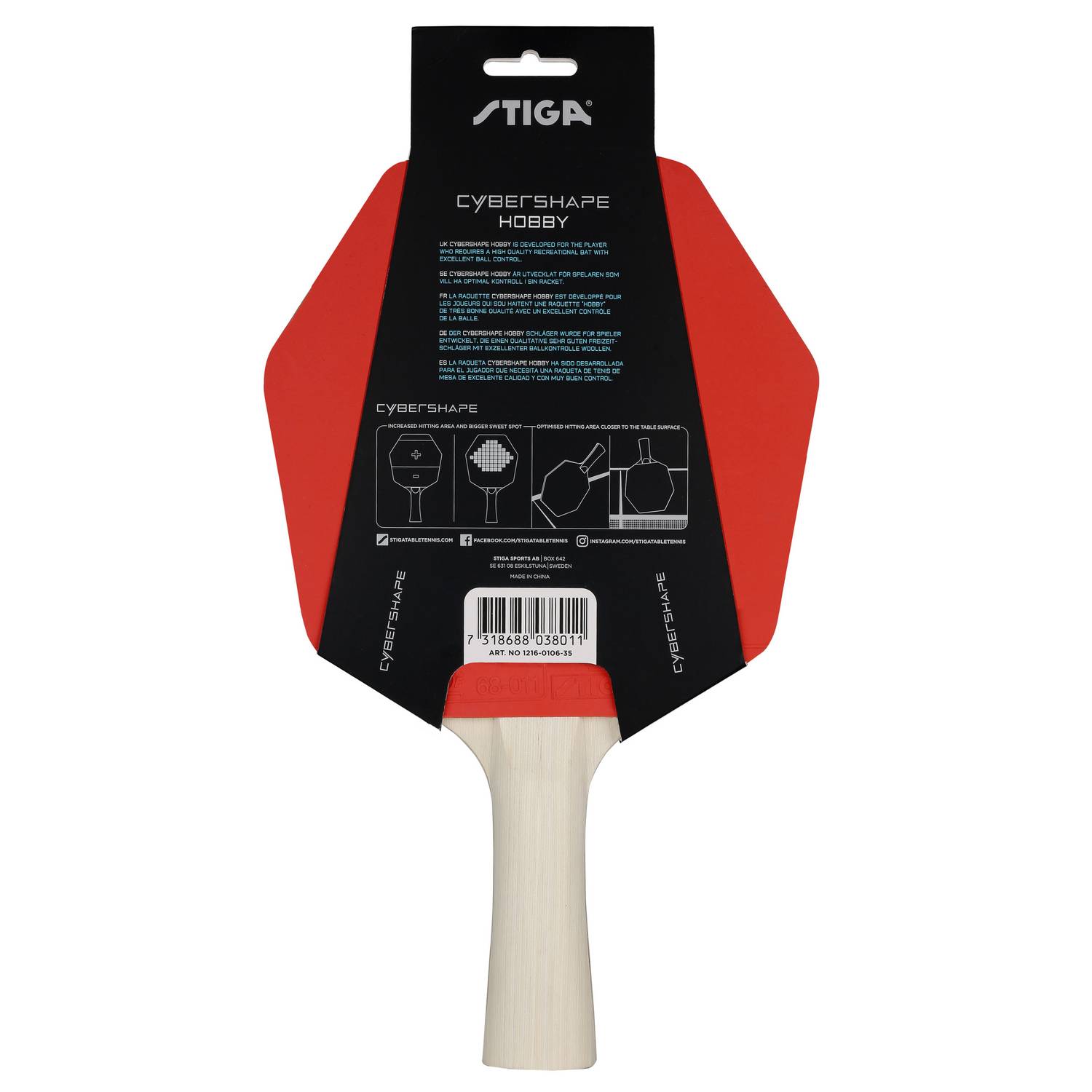 Pingisracket Stiga Sports Cybershape Hobby