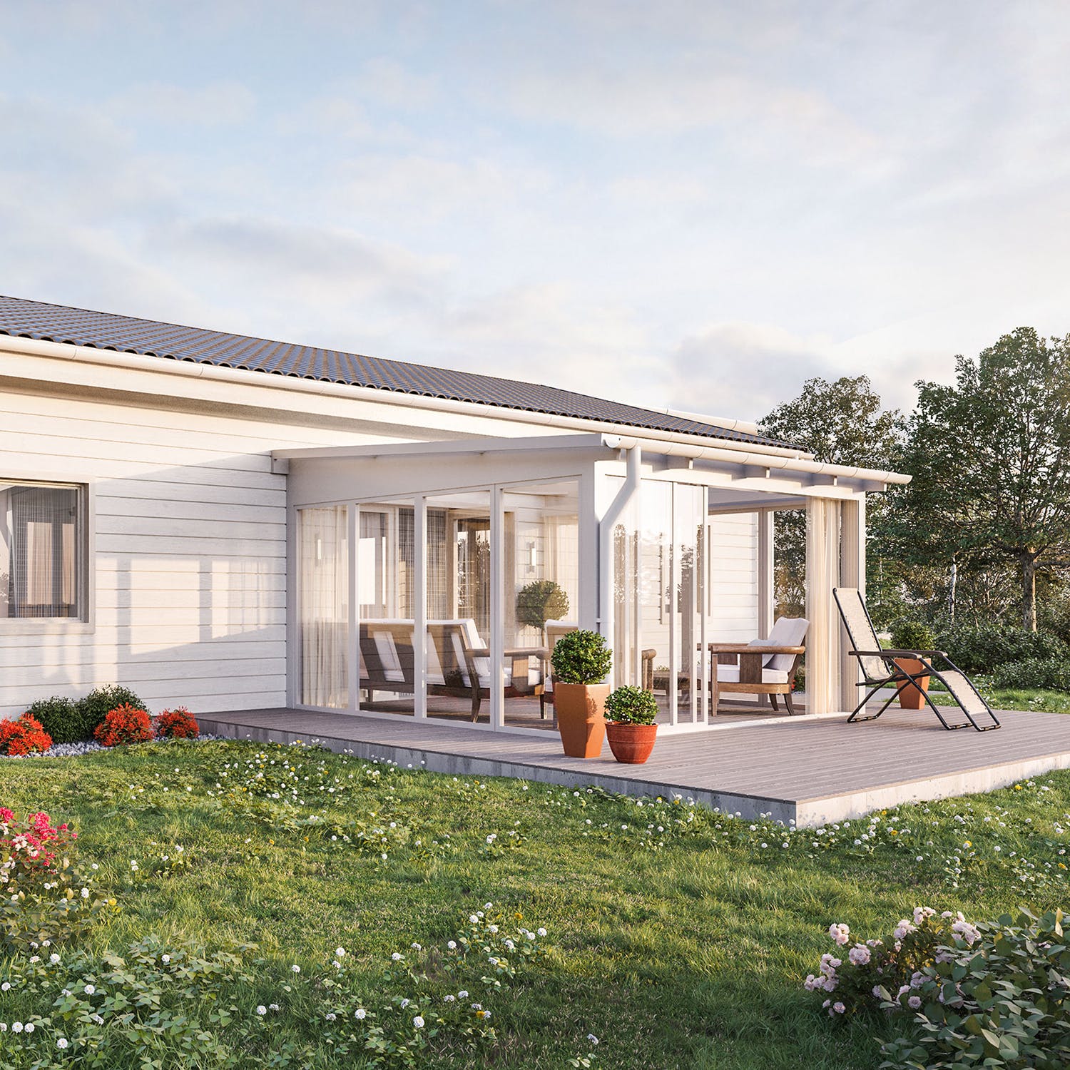 Fast Fönsterparti 3-Delad Halle Primolux