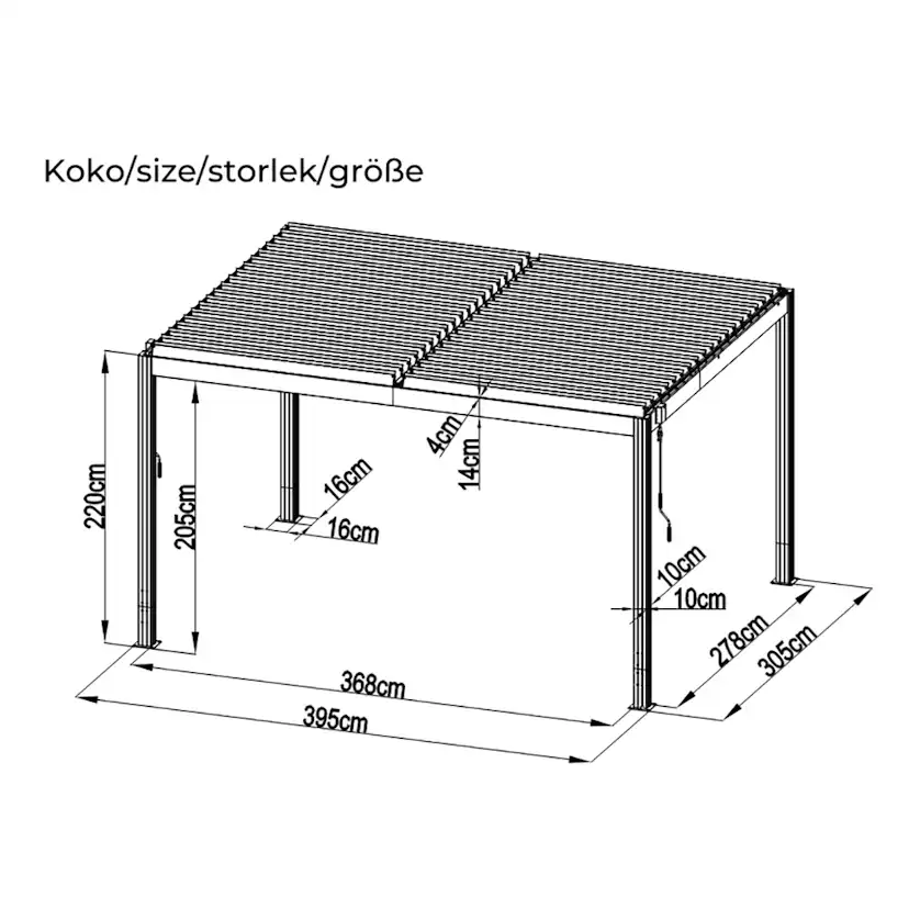 Pergola Fornorth Lounge 4x3m