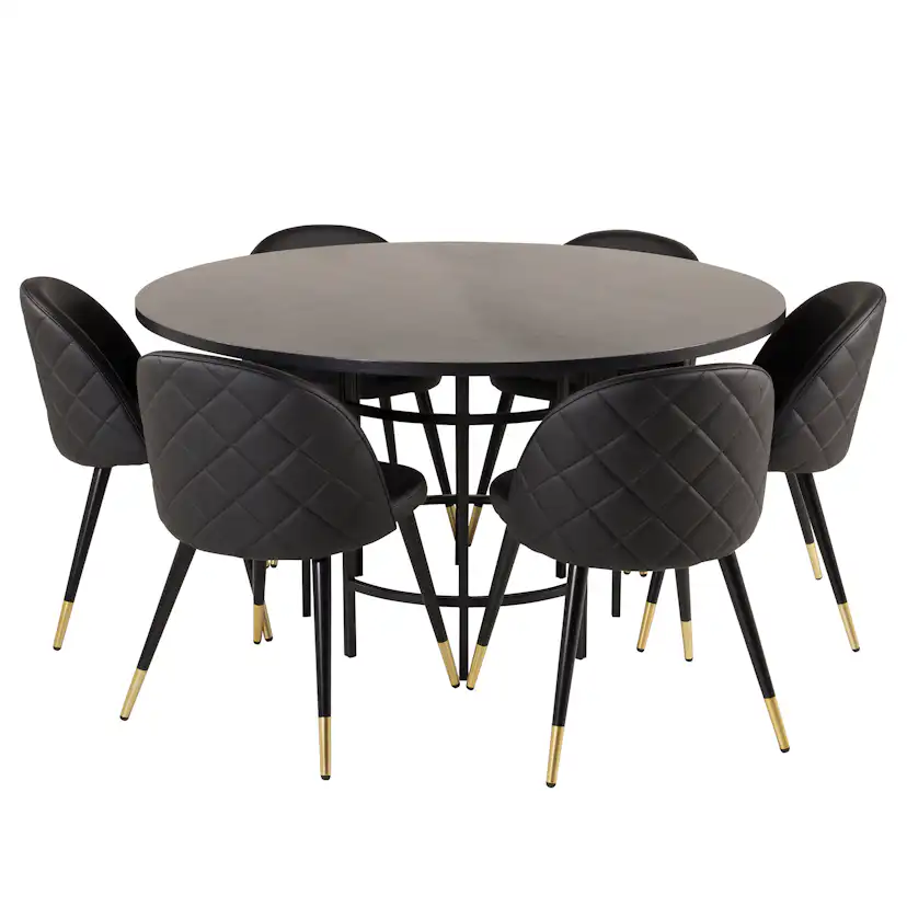 Matgrupp furniture/fashion Copenhagen med 6 Valentina Konstläder Stolar