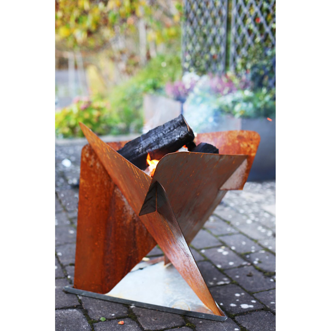Eldfat Jabo Triangel Inkl Fat Corten 64x64x54 cm