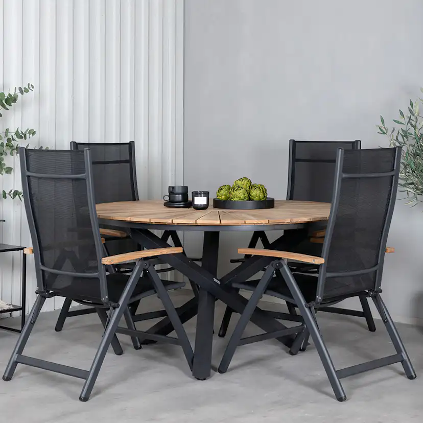 Matgrupp Venture Home Meya med 4 Perla Positionsstolar