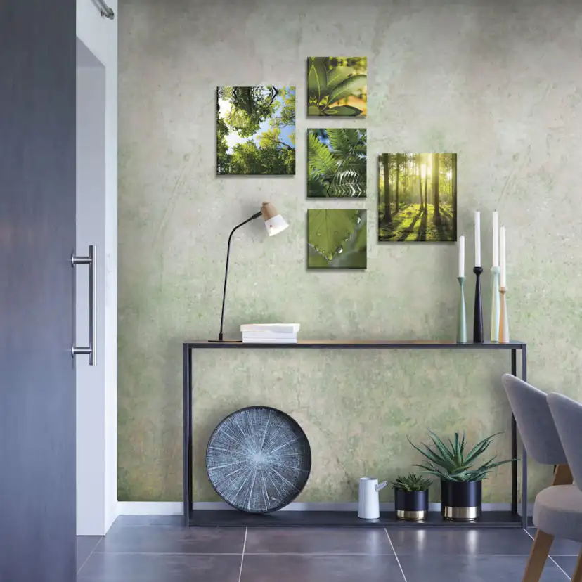 Tavla Art For The Home 5 Delar Tystnad Grön