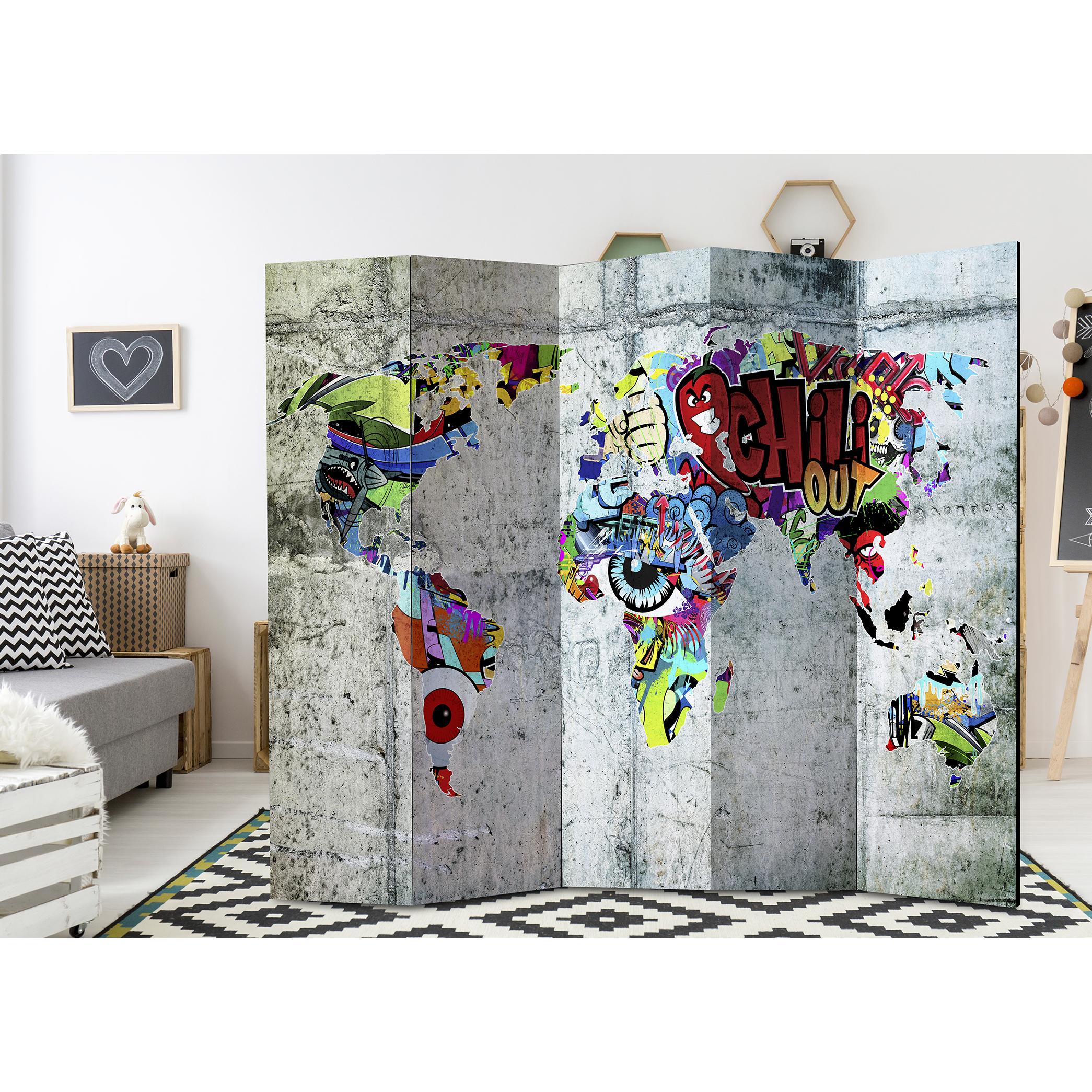 Rumsavdelare Arkiio Graffiti World 225x172 cm