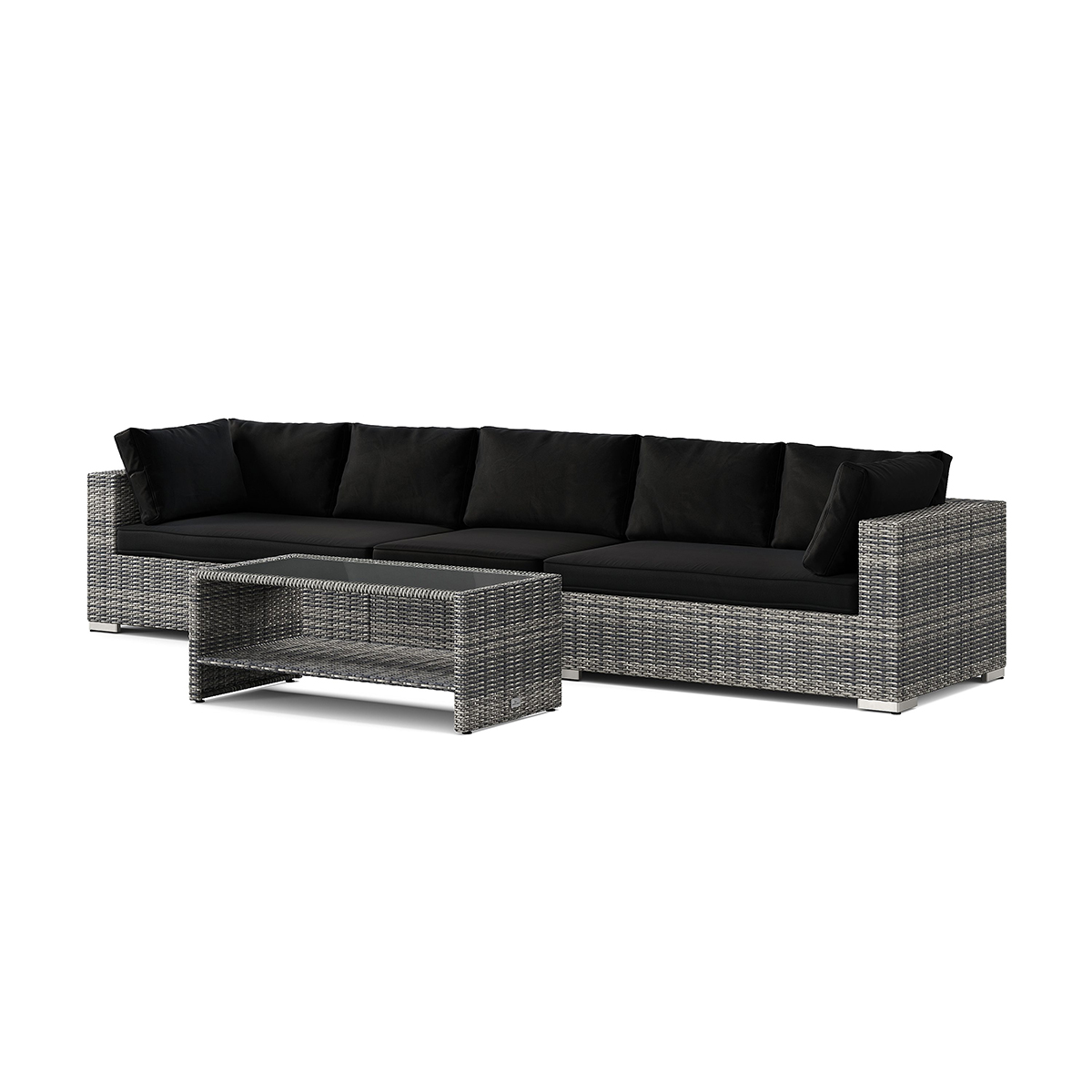 Loungegrupp Comfort Garden Bahamas utesoffa 5-sits med bord och hylla