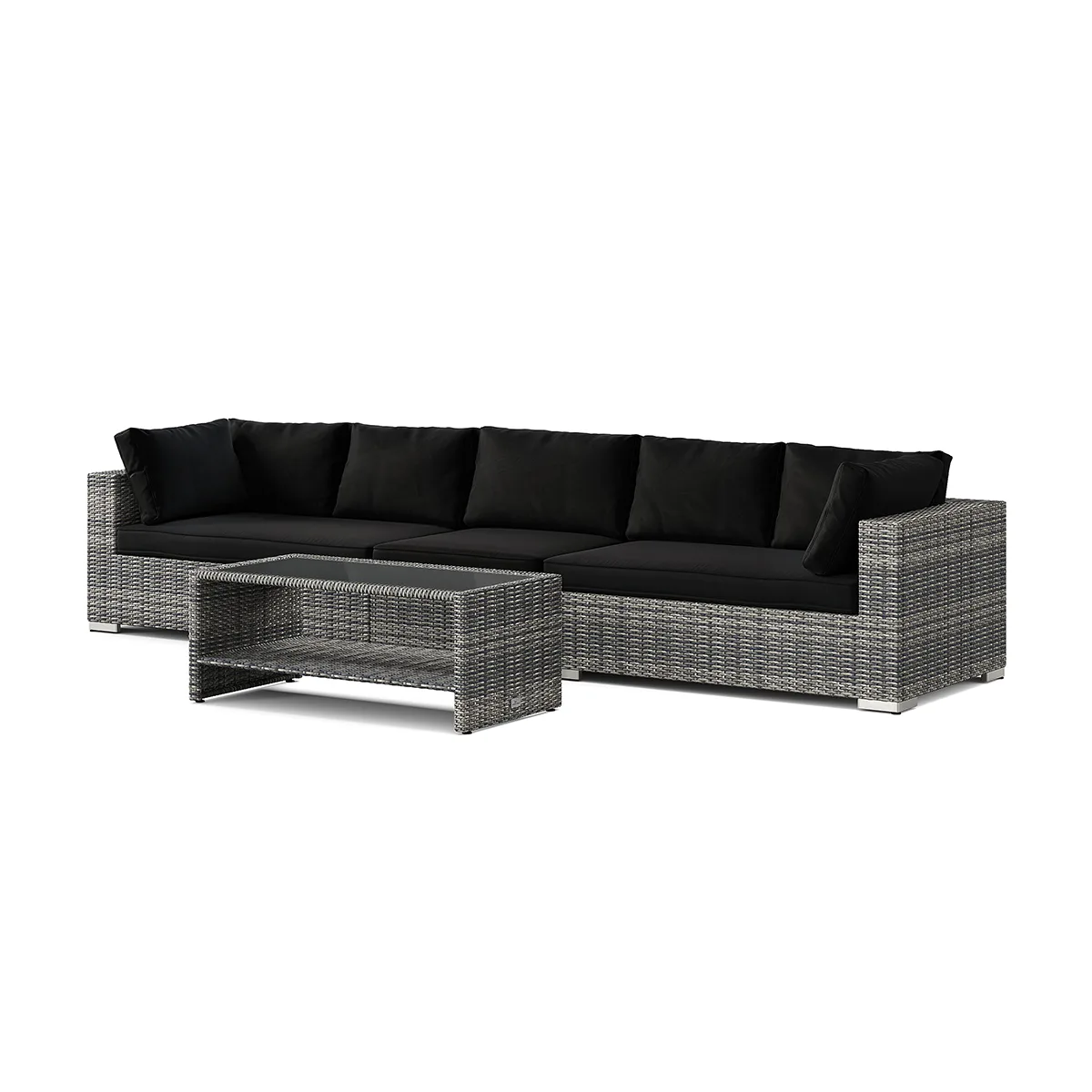 Loungegrupp Comfort Garden Bahamas utesoffa 5-sits med bord och hylla