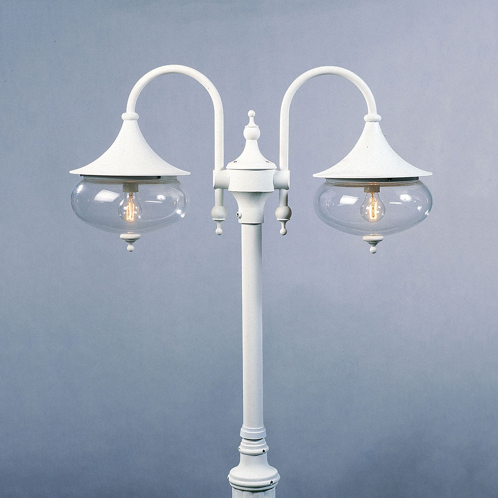 Libra 2-arm stolplykta E27 vit ex stolpe Vit