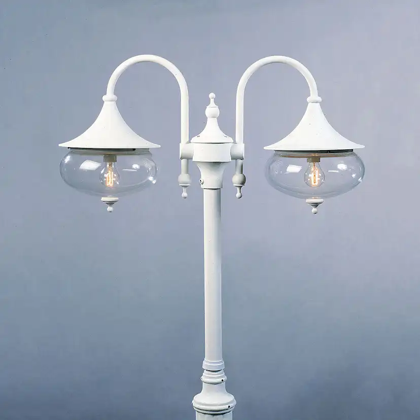 Libra 2-arm stolplykta E27 vit ex stolpe Vit