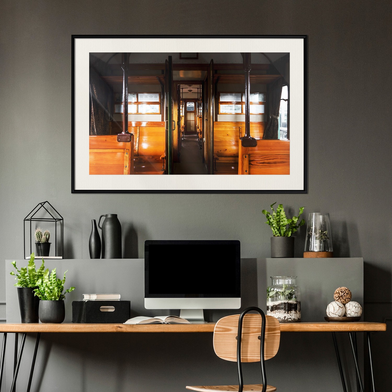 Affisch - Long Journey [Poster] 60x40 Svart ram med passepartout, 60x40 cm