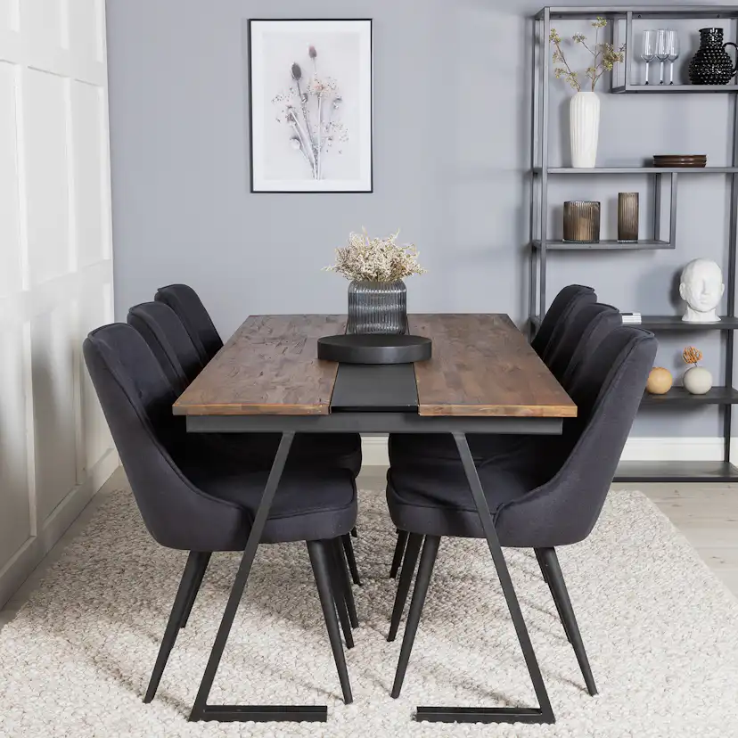 Matgrupp Venture Home Jane med 6 Vera Stolar Polyestertyg