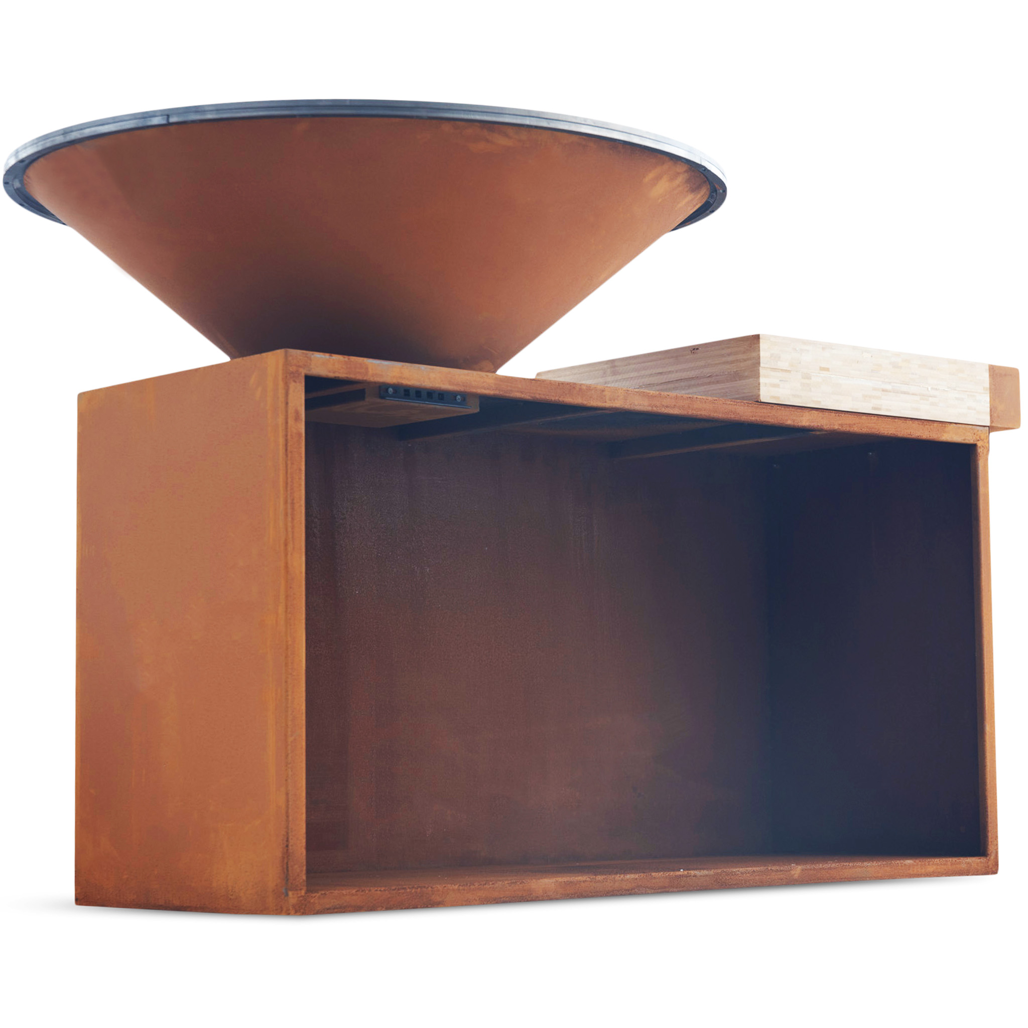 Eldstad Lyfco Cortenstål Vedeldad Skärbräda Vemdalen